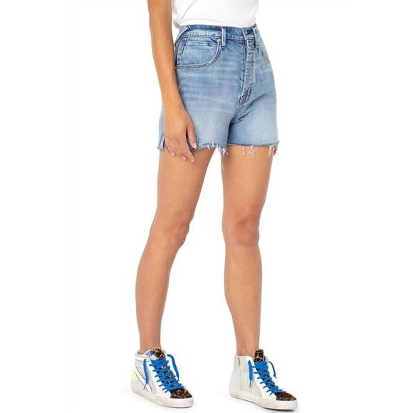 NEW SERRA ollie high rise jean shorts in waterline - Picture 2 of 3